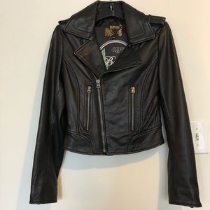 Buffalo David Bitton Black Leather Jacket